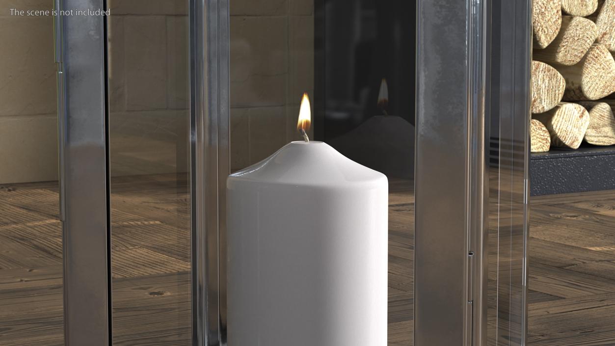 Glass and Metal Candle Lantern Set 3D model