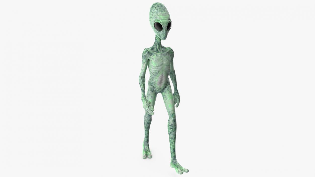 Green Alien Walking Pose 3D model