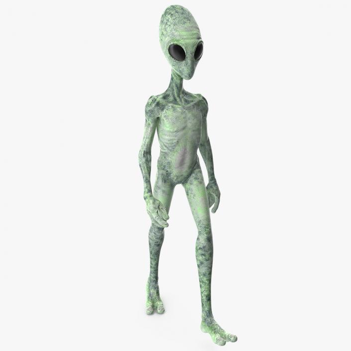 Green Alien Walking Pose 3D model