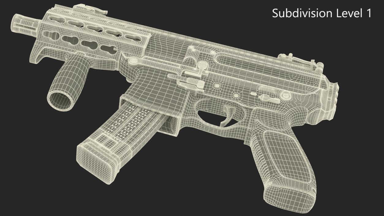 Mini Submachine Gun SMG SIG SAUER MPX 3D