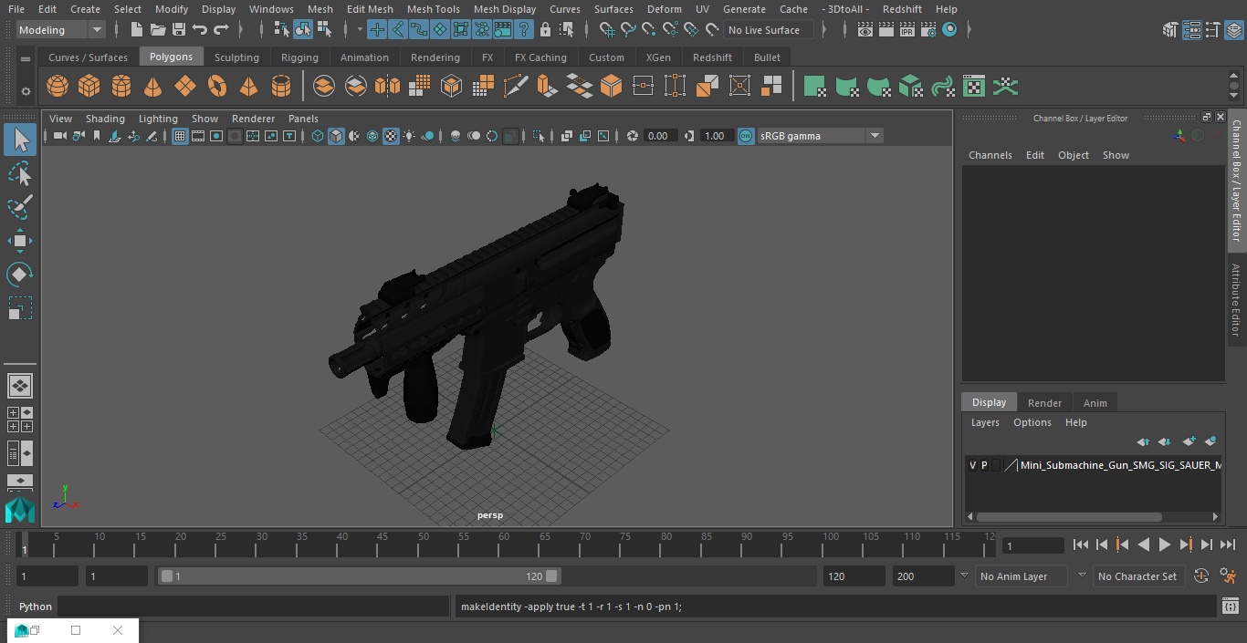 Mini Submachine Gun SMG SIG SAUER MPX 3D