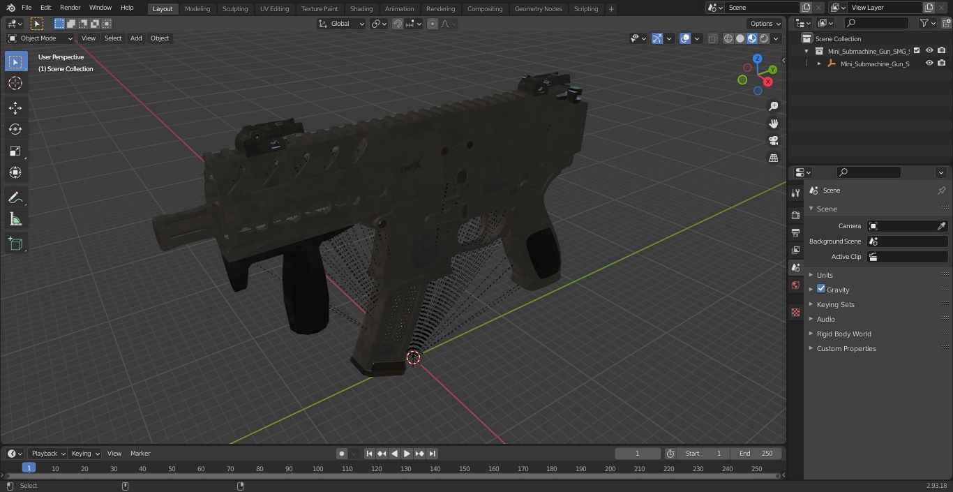 Mini Submachine Gun SMG SIG SAUER MPX 3D