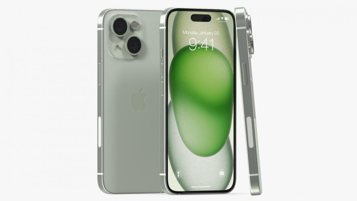 3D model IPhone 15 Green