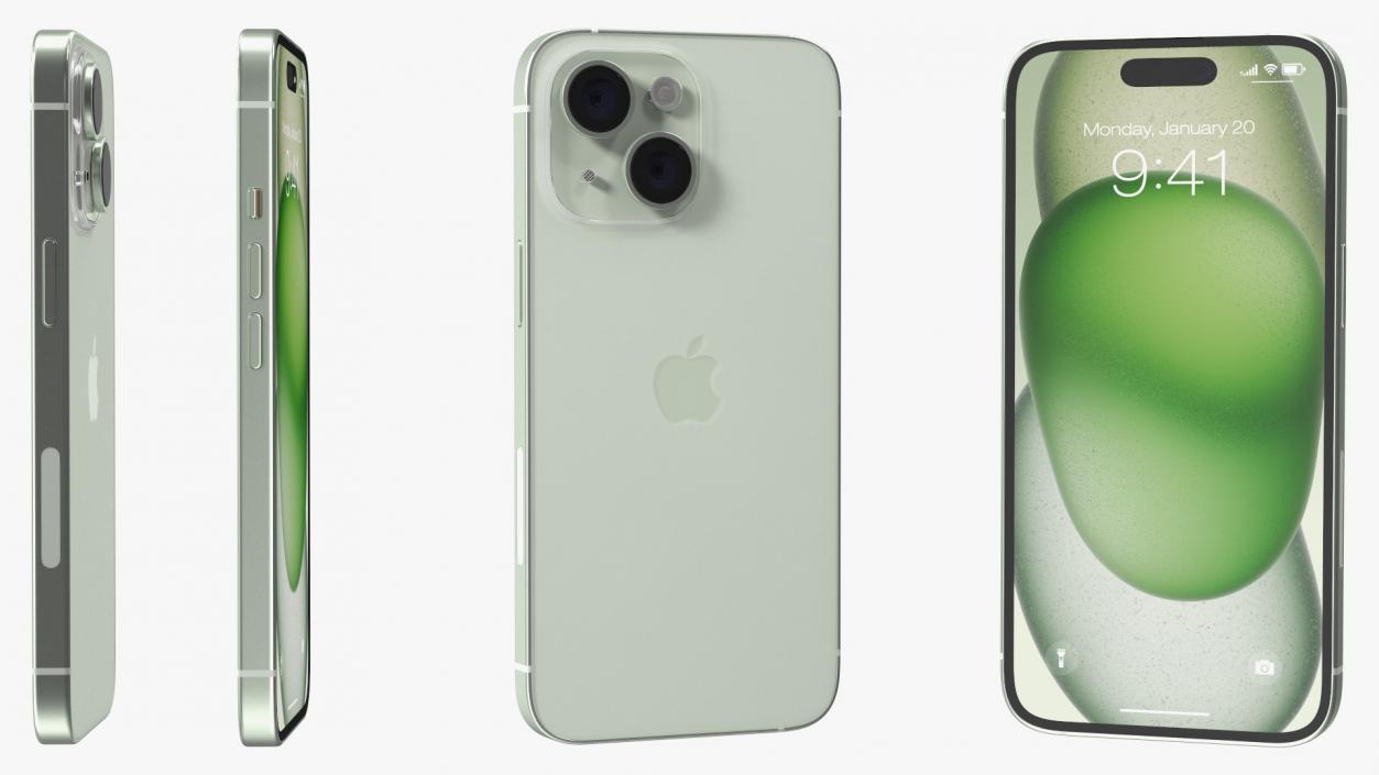 3D model IPhone 15 Green