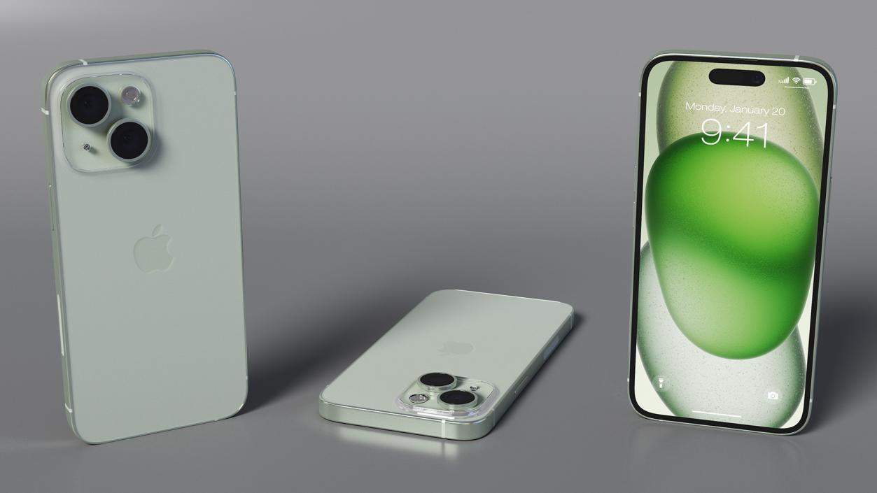 3D model IPhone 15 Green