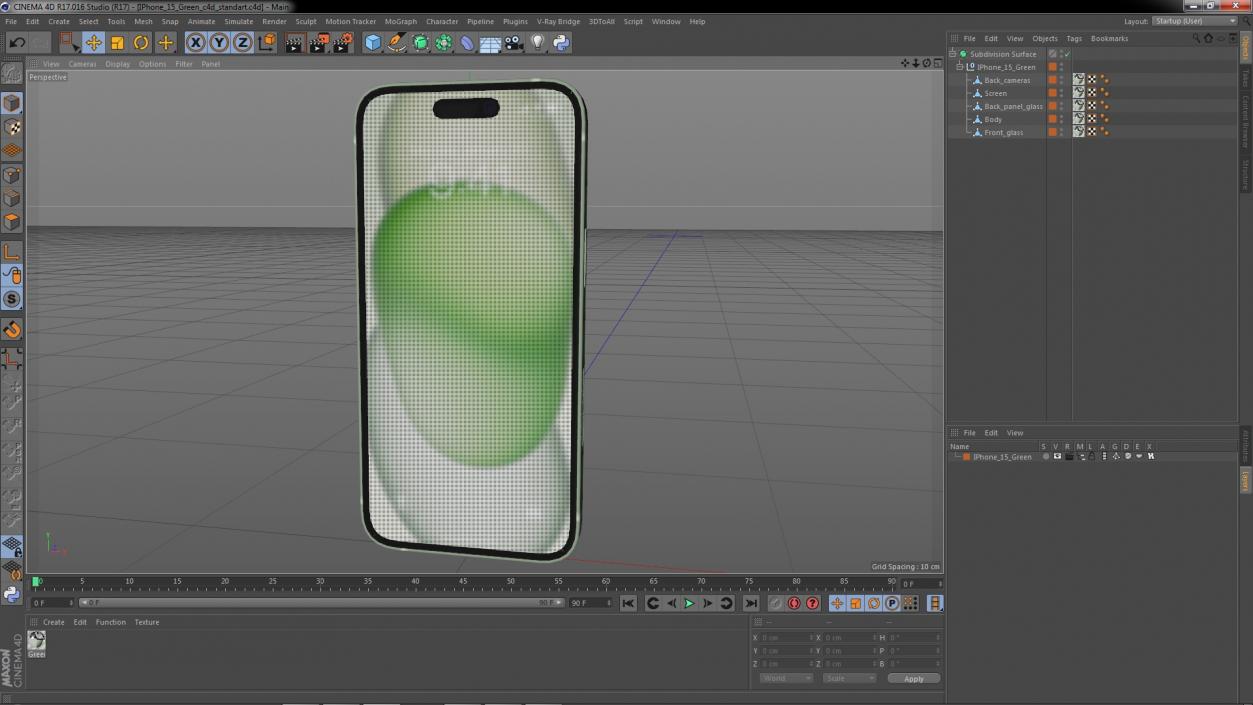 3D model IPhone 15 Green