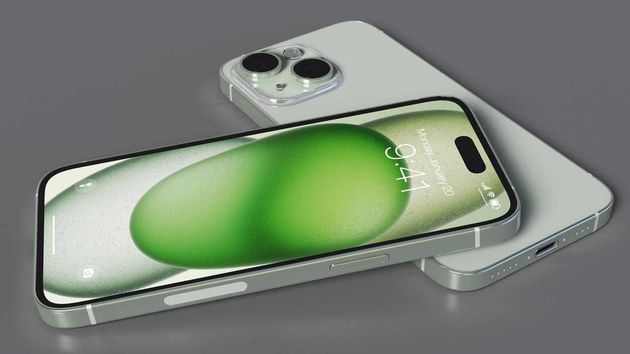 3D model IPhone 15 Green