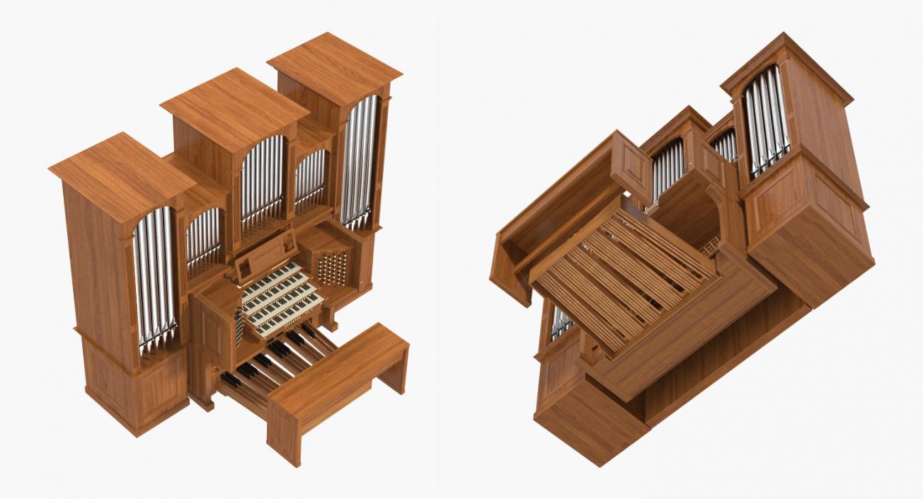 Church Pipe Organ 3D