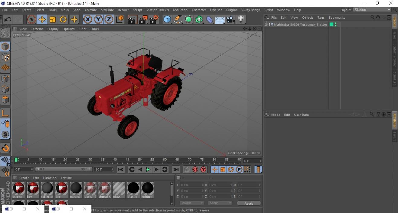 3D Mahindra 595DI Turbomax Tractor