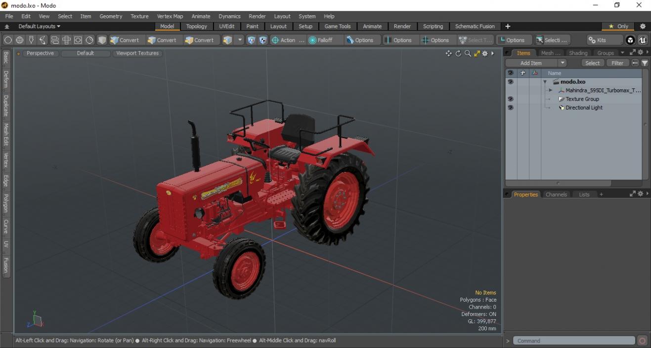 3D Mahindra 595DI Turbomax Tractor