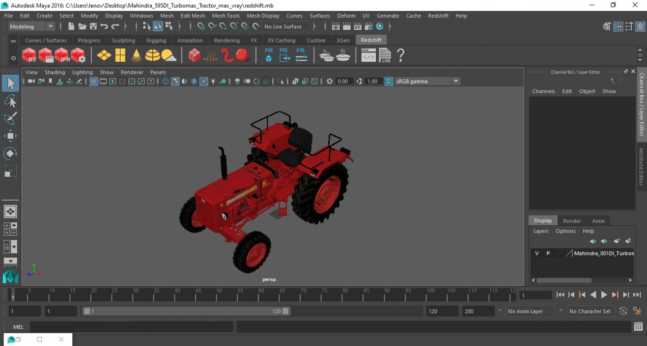 3D Mahindra 595DI Turbomax Tractor