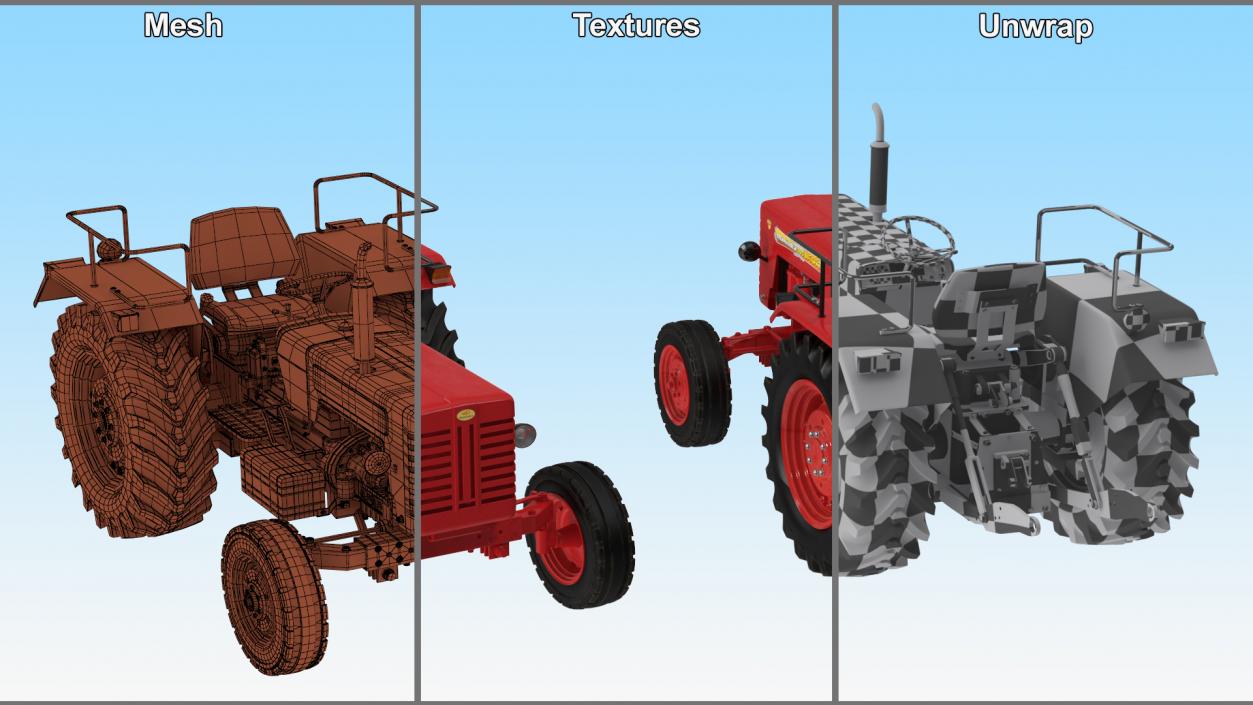 3D Mahindra 595DI Turbomax Tractor