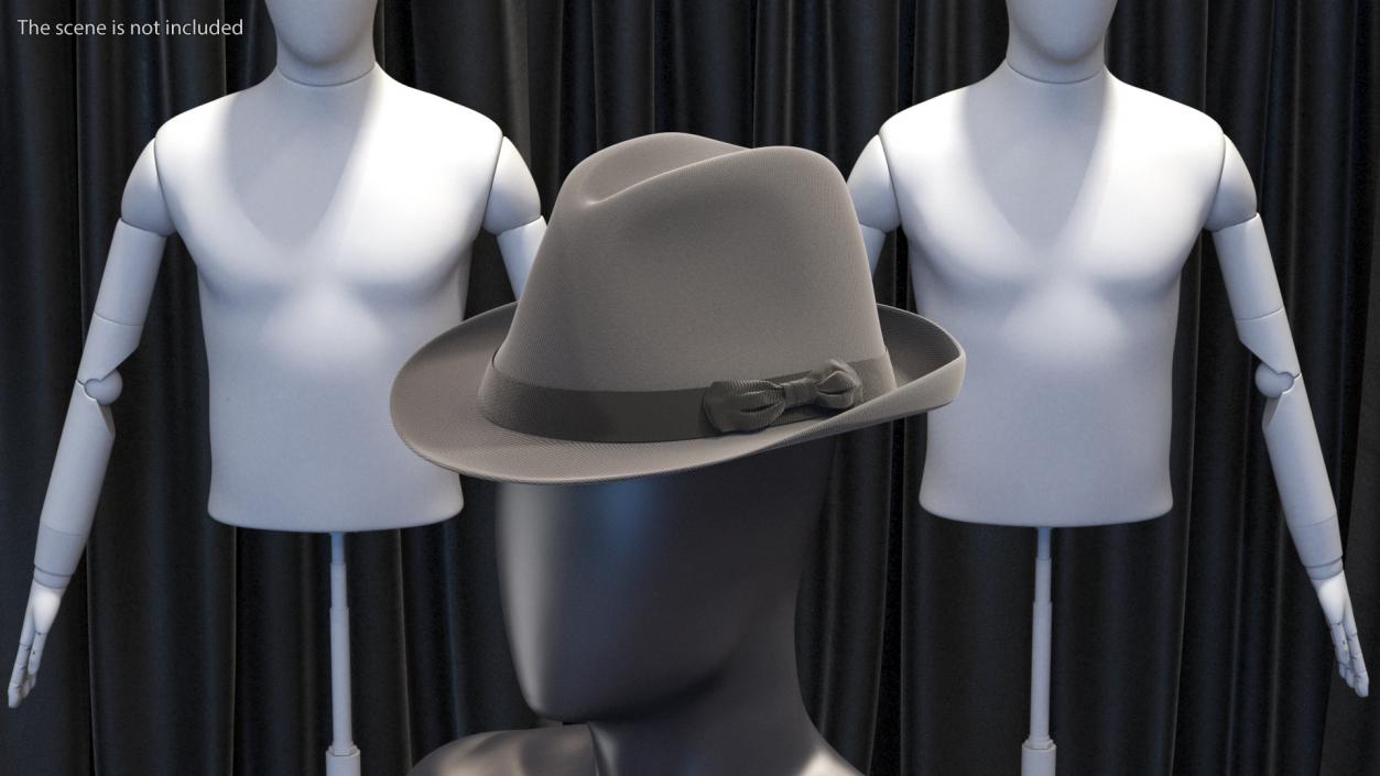 Grey Hat with Bow 3D