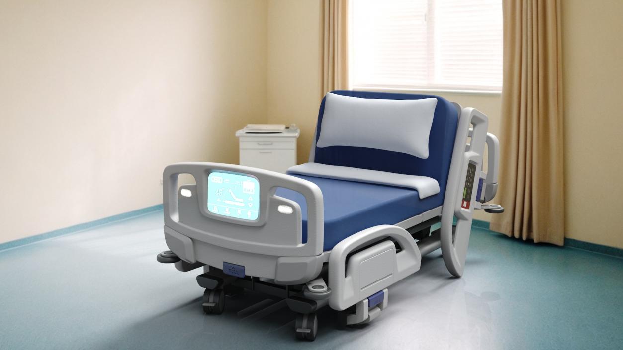 Smart Hospital Bed Sitting Position 2 3D