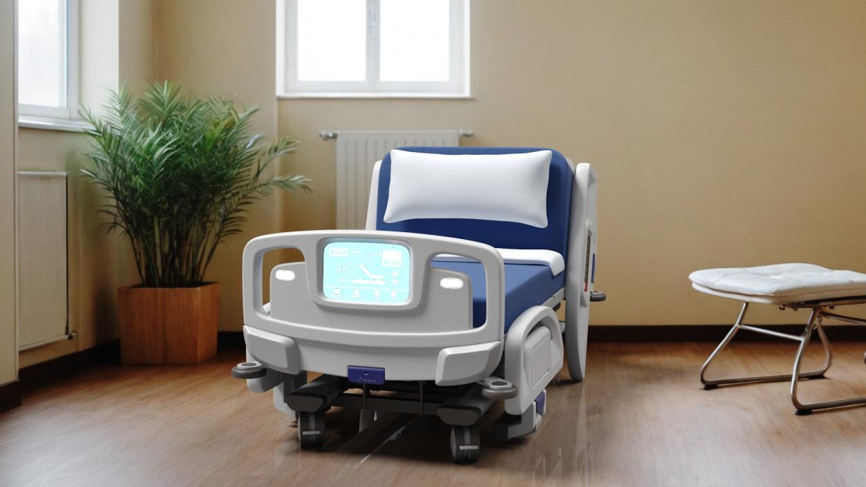 Smart Hospital Bed Sitting Position 2 3D