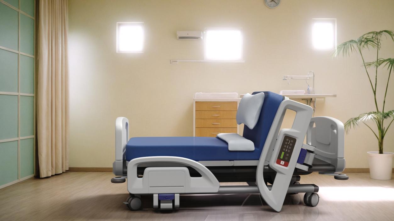 Smart Hospital Bed Sitting Position 2 3D