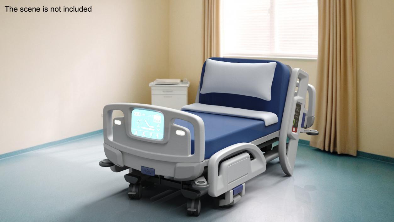 Smart Hospital Bed Sitting Position 2 3D