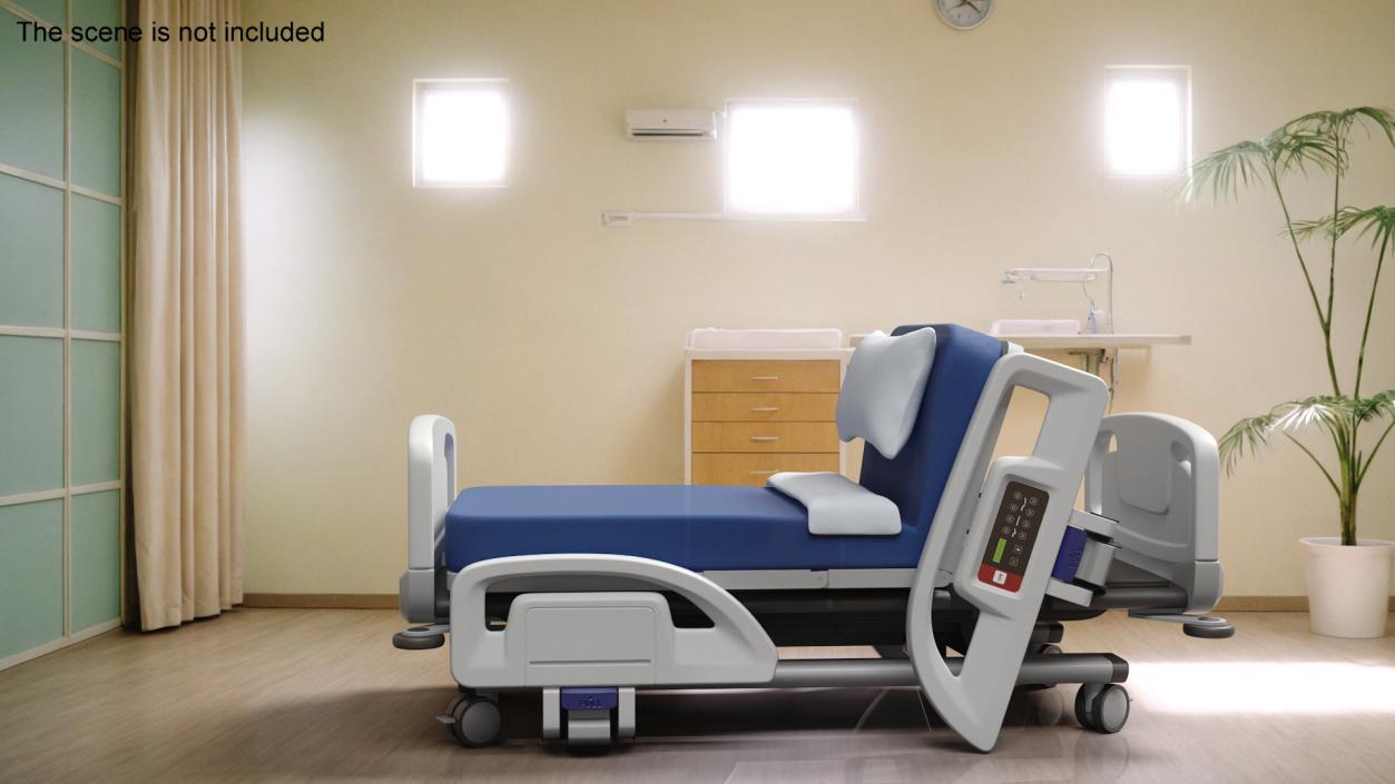 Smart Hospital Bed Sitting Position 2 3D