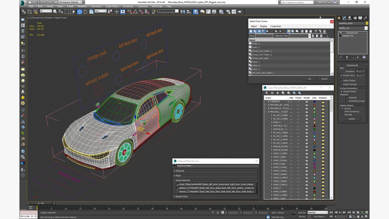 3D Mercedes Benz VISION EQXX Lights OFF Rigged model