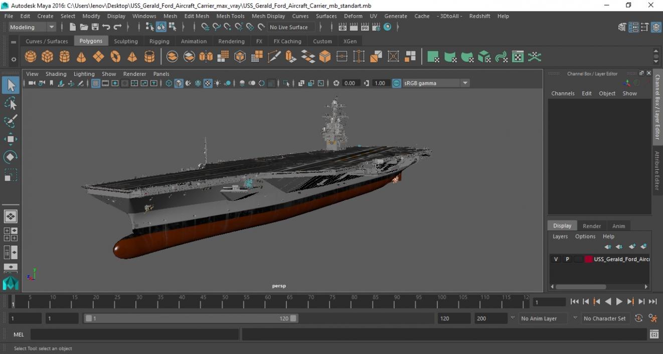 USS Gerald Ford Aircraft Carrier 3D