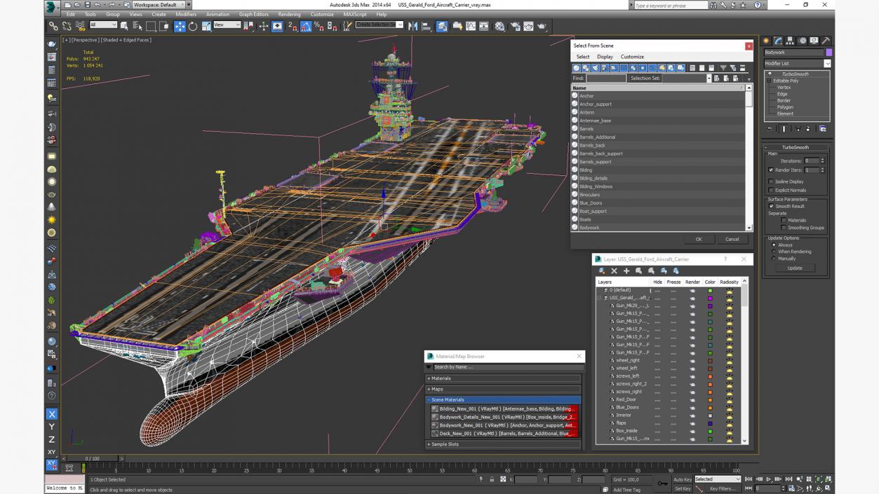 USS Gerald Ford Aircraft Carrier 3D