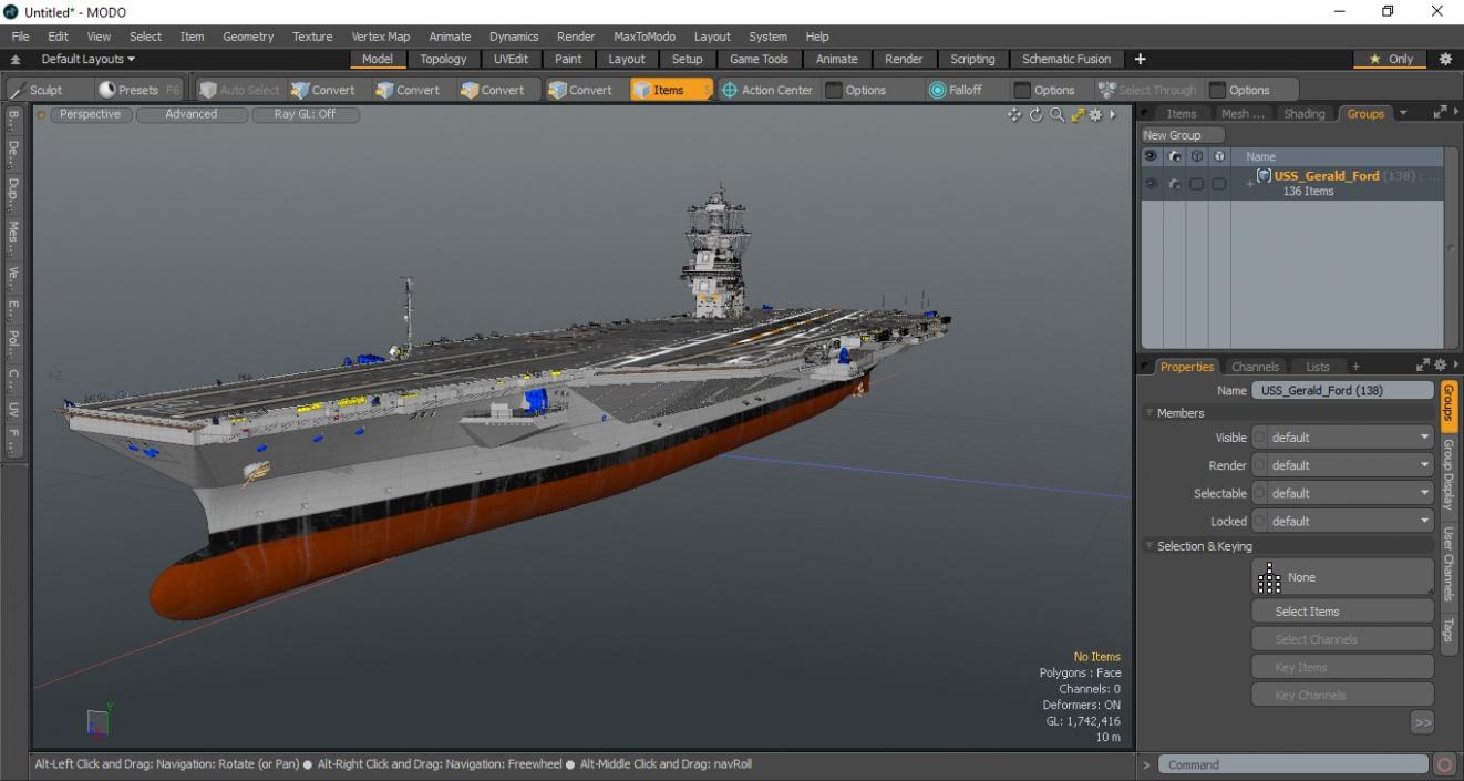 USS Gerald Ford Aircraft Carrier 3D