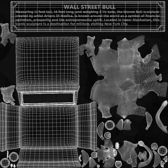 3D model Silver Wall Street Bull on Pedestal