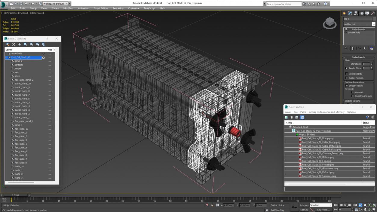 3D Fuel Cell Stack 10 model