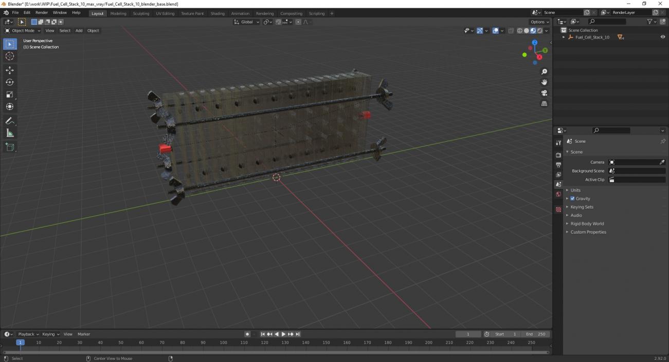 3D Fuel Cell Stack 10 model