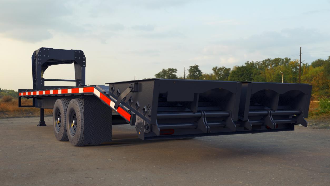 3D Gooseneck Hauler Pickup Trailer