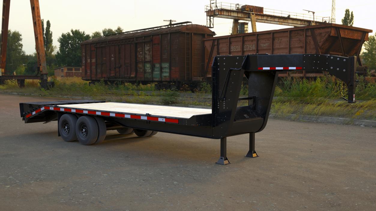 3D Gooseneck Hauler Pickup Trailer