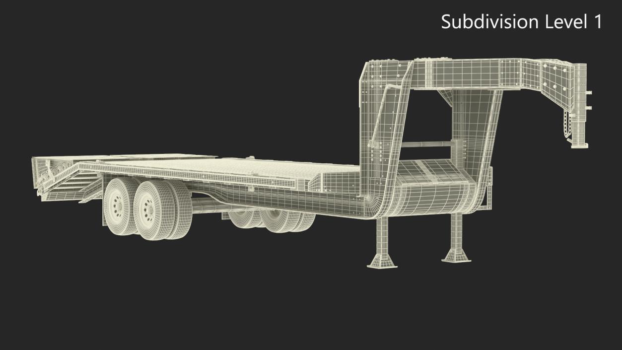 3D Gooseneck Hauler Pickup Trailer