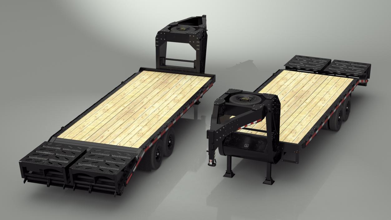 3D Gooseneck Hauler Pickup Trailer