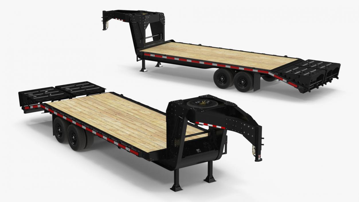 3D Gooseneck Hauler Pickup Trailer