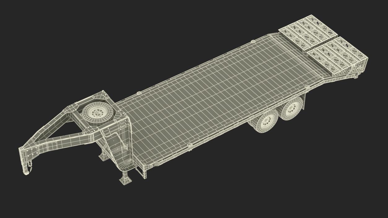 3D Gooseneck Hauler Pickup Trailer