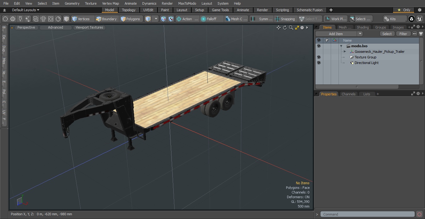 3D Gooseneck Hauler Pickup Trailer