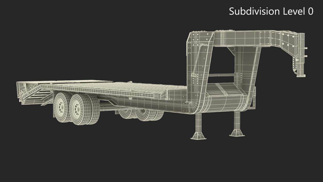 3D Gooseneck Hauler Pickup Trailer