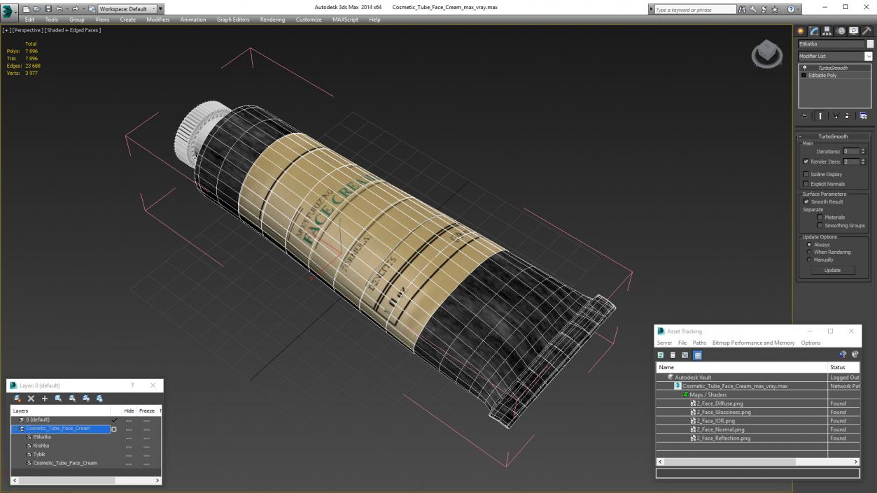 Cosmetic Tube Face Cream 3D model