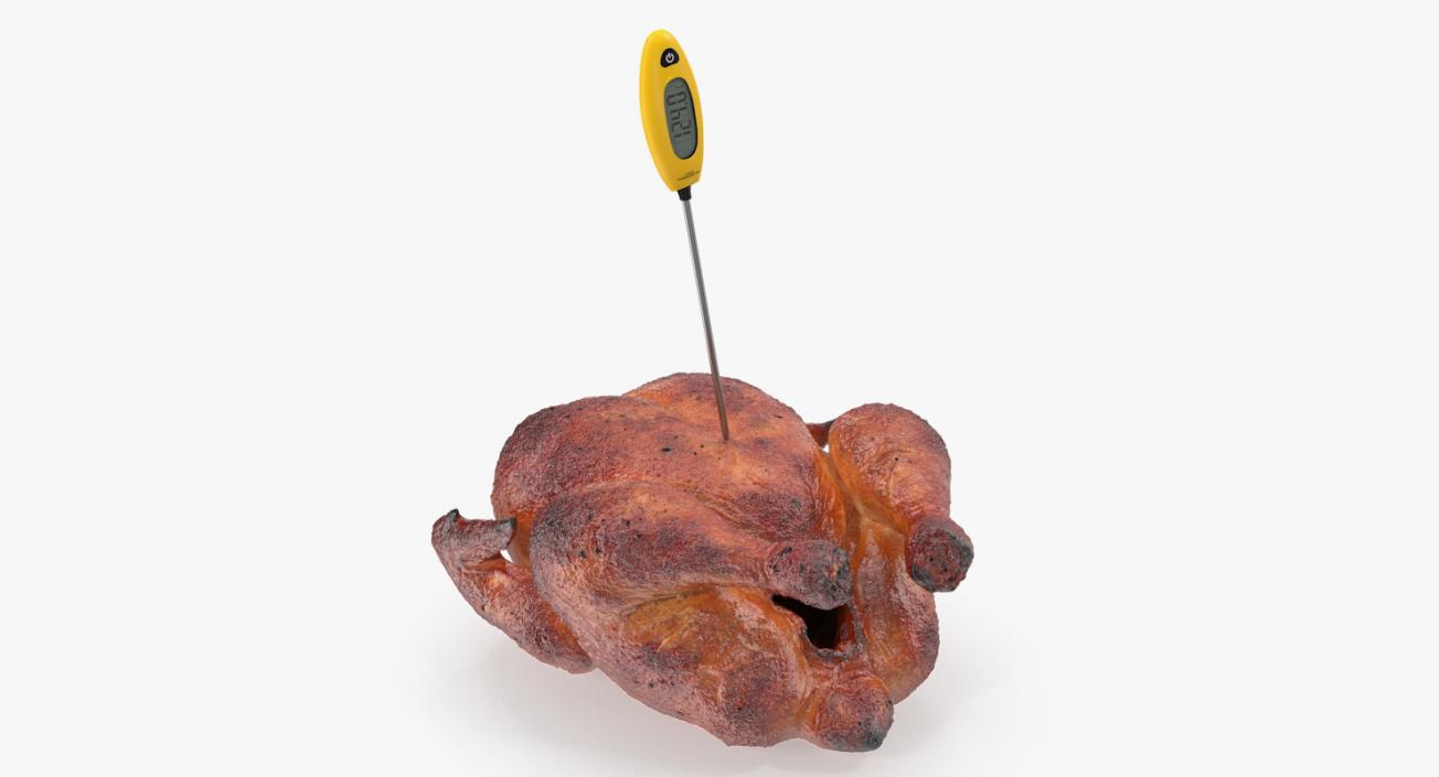 Cooking Thermometer with Roasted Turkey 3D model