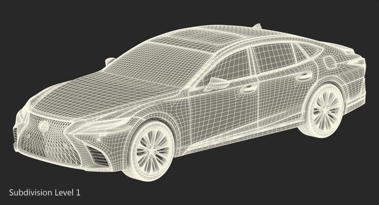 3D Lexus LS 500 2018 Simple Interior model