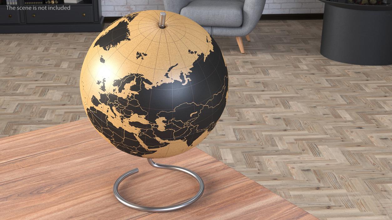 3D World Travel Cork Globe model