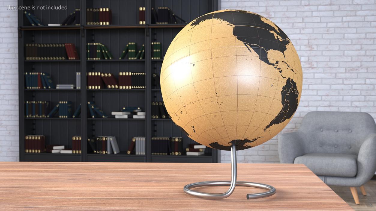 3D World Travel Cork Globe model