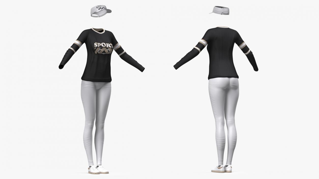 Womens Activewear with Sun Visor 3D