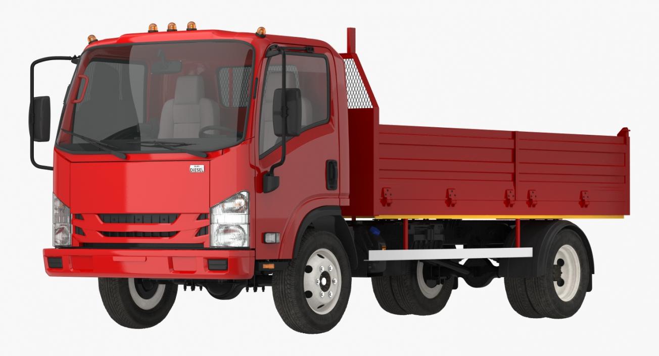 3D Dropside Truck Generic Simple Interior model