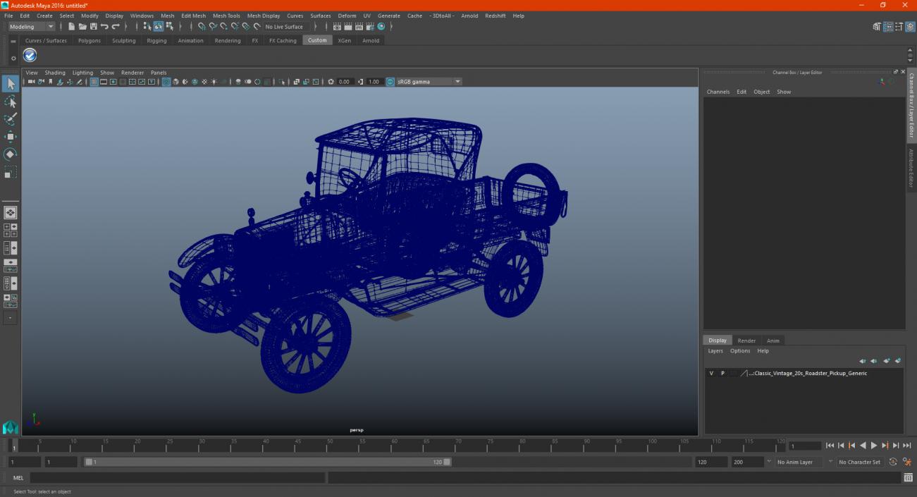 3D Ford Model T Roadster Pickup 1926 model