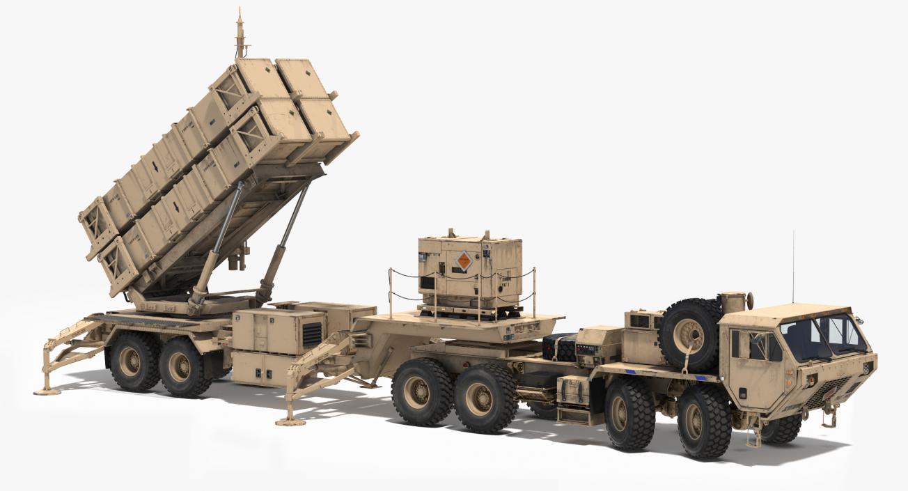 MIM-104 Patriot Surface to Air Missile SAM Sand Rigged 3D model