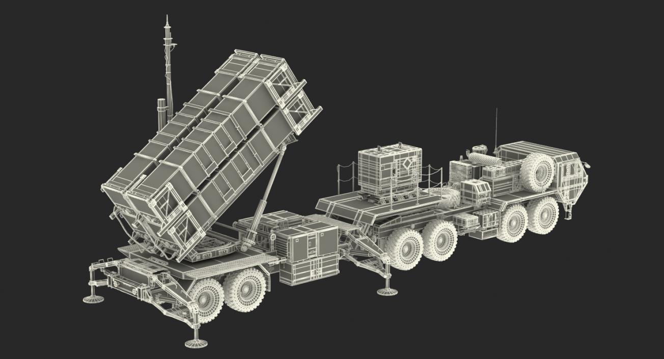 MIM-104 Patriot Surface to Air Missile SAM Sand Rigged 3D model