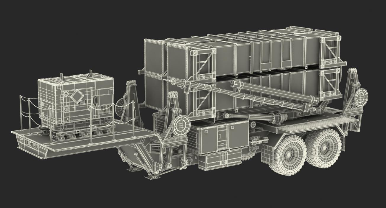 MIM-104 Patriot Surface to Air Missile SAM Sand Rigged 3D model