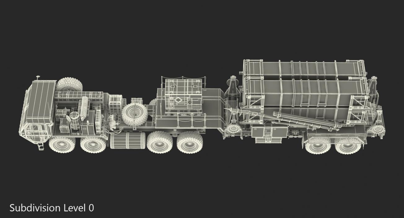 MIM-104 Patriot Surface to Air Missile SAM Sand Rigged 3D model