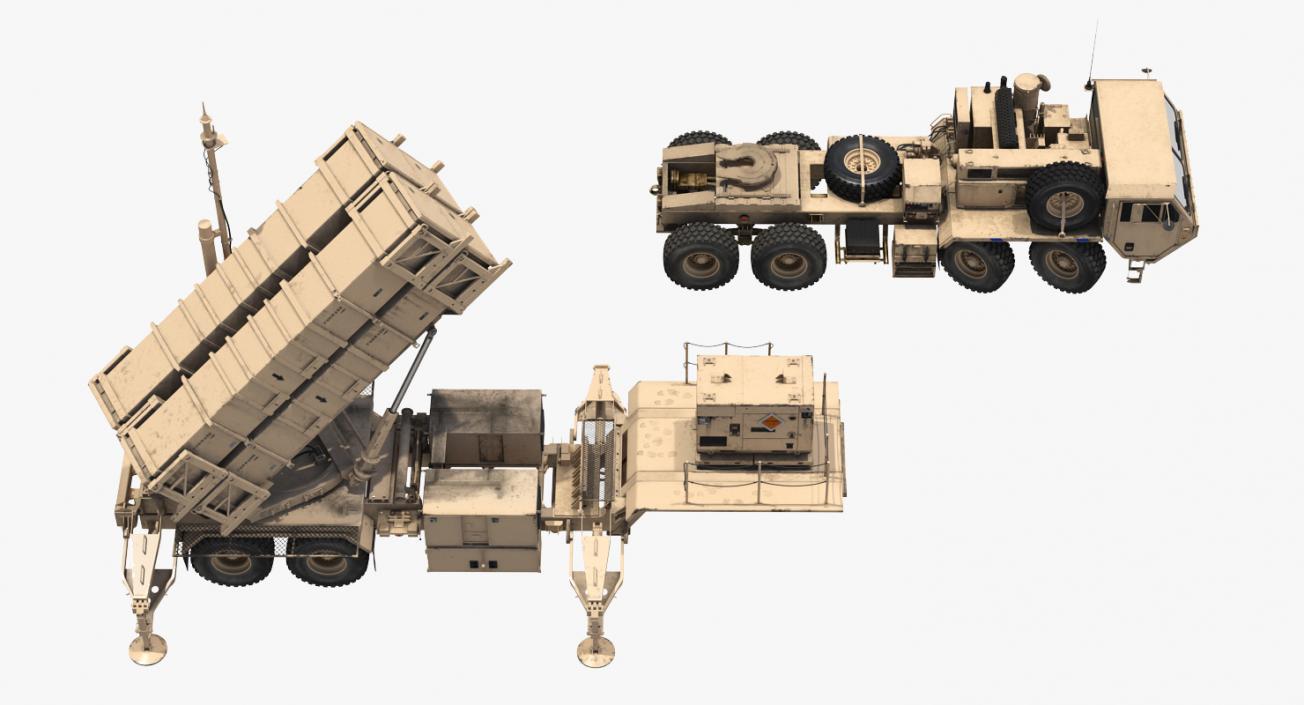 MIM-104 Patriot Surface to Air Missile SAM Sand Rigged 3D model